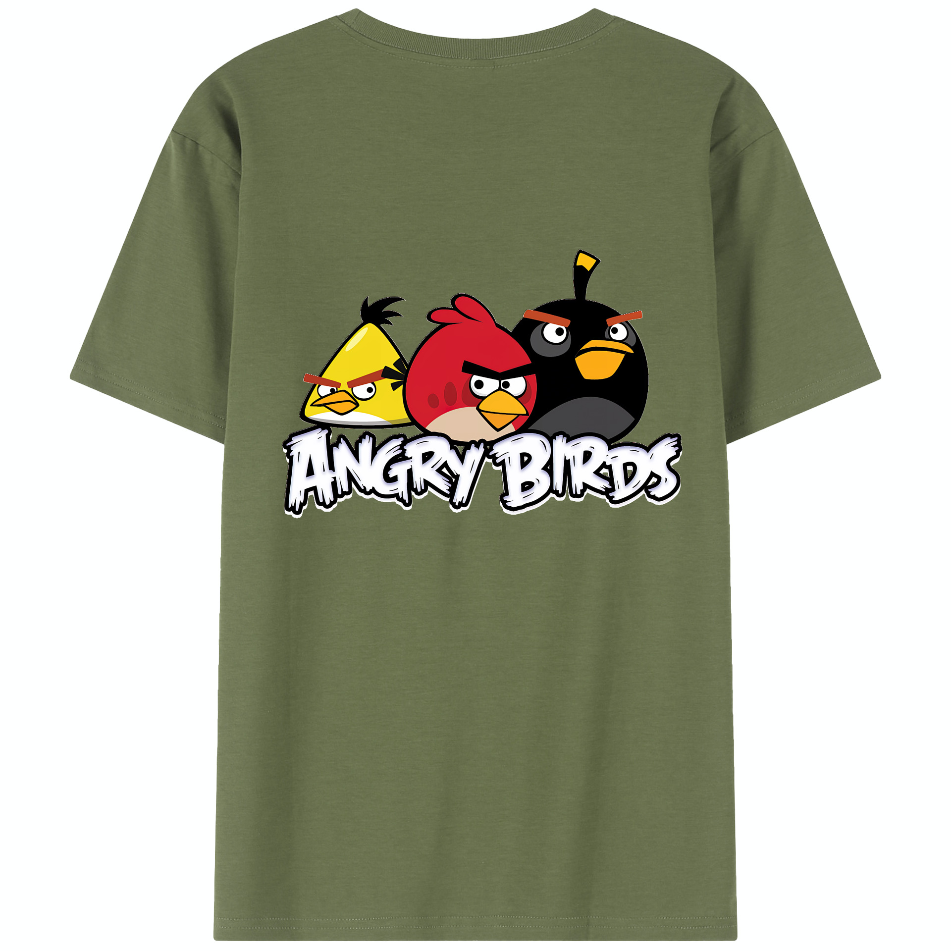 （画像用） Angry Birds アングリーバード 綿100％半袖Tシャツ（背面プリント）